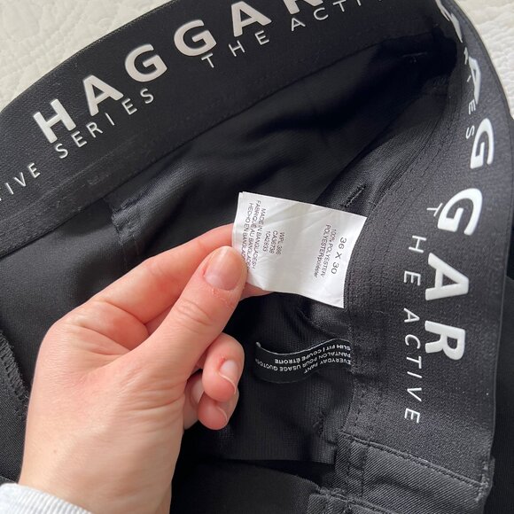 Haggar Mens Premium Active Series Stretch Dress Pants in Black Size 36 x 30 - Picture 2 of 4